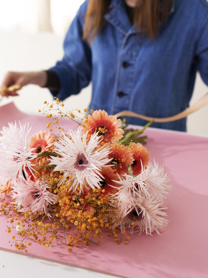 beterschap boeket | gerbera | gipskruid